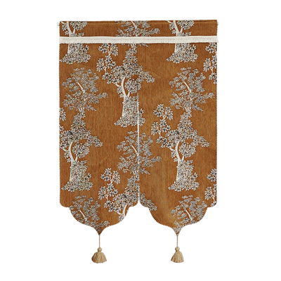 中古风门帘隔断帘提花布艺隔断帘