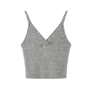 荒荒家 针织吊带2026春季新款无袖马甲V领设计叠穿打底内搭外穿女