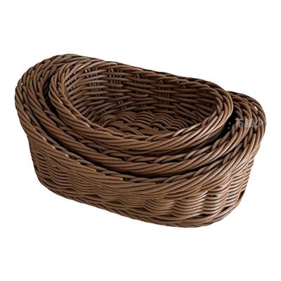 日式仿藤编塑料收纳筐田园风