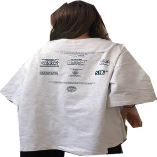 欧货cec大版短袖t恤女宽松韩版ins潮原宿风bf原宿嘻哈mschf上衣服