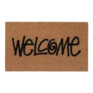 椰棕入户门垫印度进口环保可裁剪 welcome图案进门口防滑除尘地垫