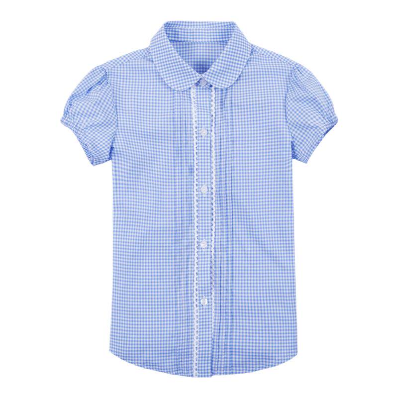 Eton/伊顿同款儿童学院装夏季新款男童千鸟格短袖衬衫16C103/104