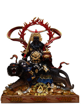 方底赵公明骑虎武财神招财摆件