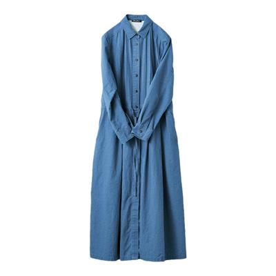 纯棉靛蓝染连衣裙桑妮库拉