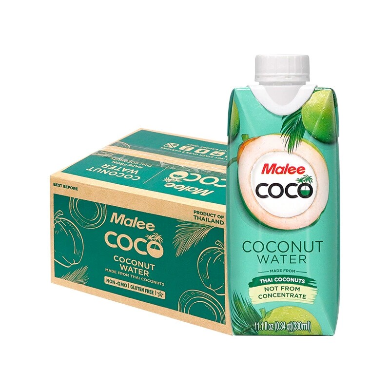 玛丽Malee COCO 椰子水饮料 330ml*12瓶泰国原装进口椰汁饮品整箱
