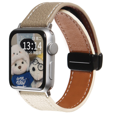 PSNLD苹果手表真皮质磁吸扣表带