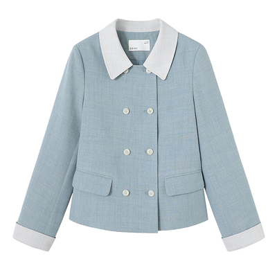 亦白简约撞色小香风外套女