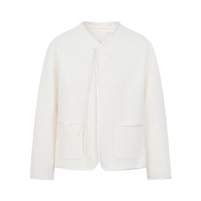 盘扣立领连肩袖新中式外套