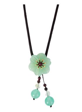 纯然饰品可调节锁骨链东陵玉花朵