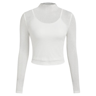 CIDER 色打底衫薄纱高领透视内搭吊带长袖T上衣105157215