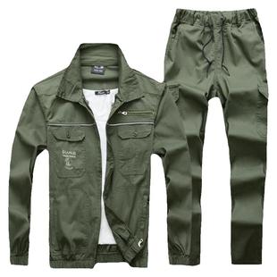 夏季薄款纯棉工作服套装男耐磨电焊工厂单上衣户外劳保工装迷彩服