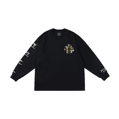 MEDM国潮秋季花卉刺绣情侣T恤