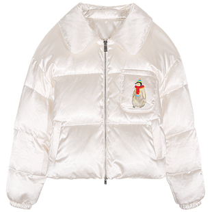 落落狷介 短款羽绒服女款冬季白色2026年冬季新款小个子保暖外套