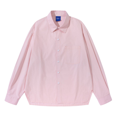 自带少年感的粉色衬衫