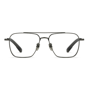 加宽150mm复古双梁纯钛眼镜近视男款大脸可配度数胖子银色眼睛框