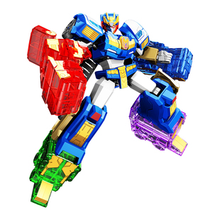 森宝积木炫卡斗士盲盒机甲战士儿童益智力玩具模型男孩子拼图礼物