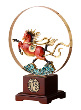 马踏祥云珐琅彩摆件办公室桌面