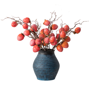 南十字星 柿柿如意仿真花柿子摆件果实树枝客厅假花装饰干花摆设