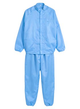 防静电衣服分体蓝色白色短款全套