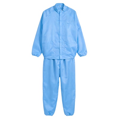 防静电衣服分体蓝色白色短款全套