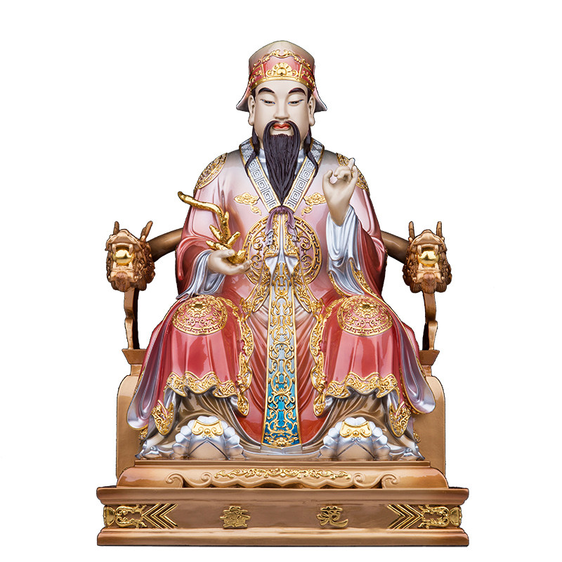 康盛范蠡陶朱公铜雕珐琅彩摆件