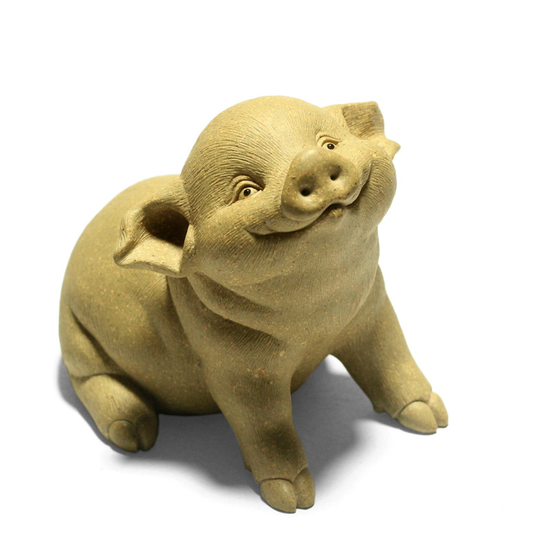 宜兴紫砂朱亚军全手工茶宠猪
