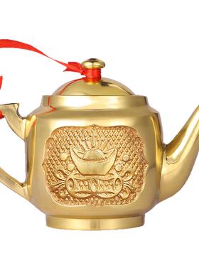 茶壶铜茶壶摆件家用供奉招财