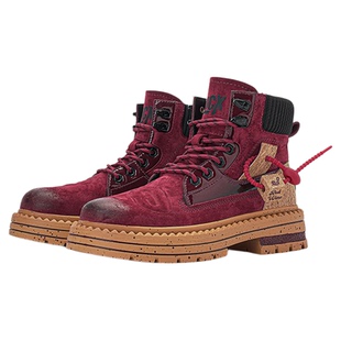 lucx马丁靴2026正流行转运靴子复古真皮个性潮流登山工装靴男女款