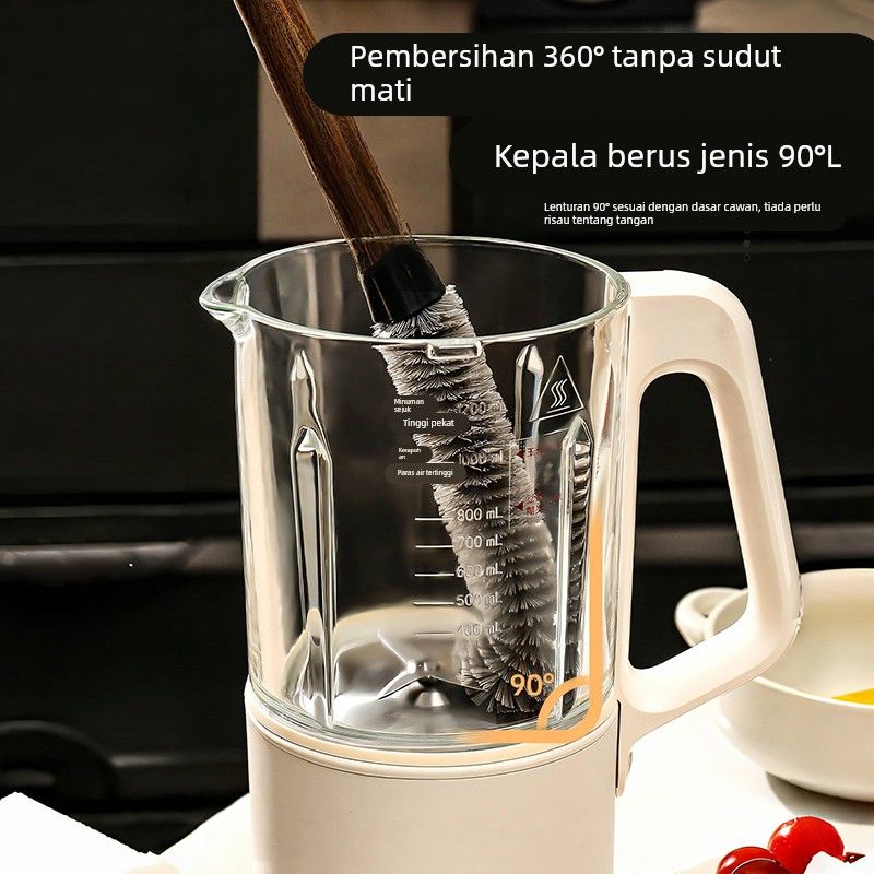 二合一胡桃木纹杯刷破壁机清洁刷长柄刷缝隙奶瓶吸管刷洗杯子神器