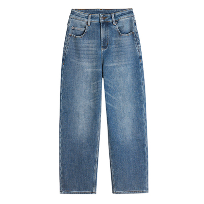 TOFOD 巴黎旧街 高端羊毛羽绒牛仔裤 调性香蕉裤宽松阔腿长裤