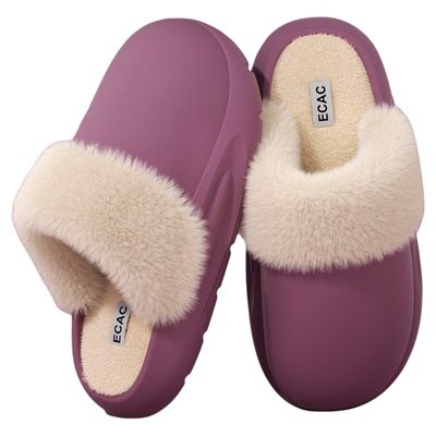 可拆卸可洗防水棉拖鞋女秋冬新款