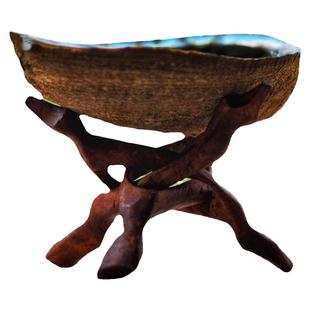 美国进口加州白鼠尾草支架鲍母贝鲍鱼贝贝壳水晶艾草房间空间香薰