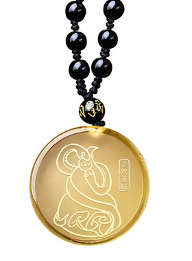 2026马年属牛灵蛇进禄黄水晶吊坠