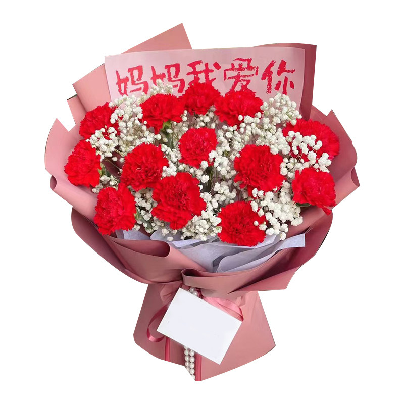 康乃馨多支同城配送生日蛋糕