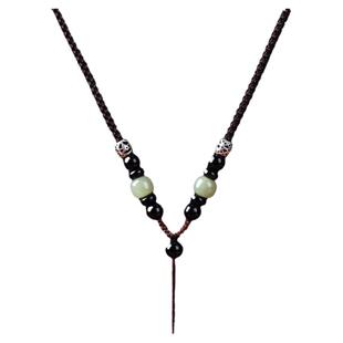 高端和田玉吊坠挂绳玉坠玉佩翡翠挂件项链绳子手工编织玉石挂坠绳