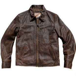 1930恩菲尔德【孟加拉茶芯小牛皮】重水洗做旧软糯垂坠