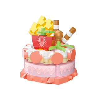 可爱点心蛋糕积木男女孩子生日礼物微型小颗粒3d拼装拼图益智玩具