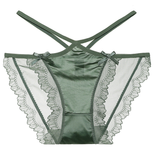 洁韵朵蕾丝内裤女士低腰性感纯欲绑带女生纯棉裆抗菌2025新款短裤