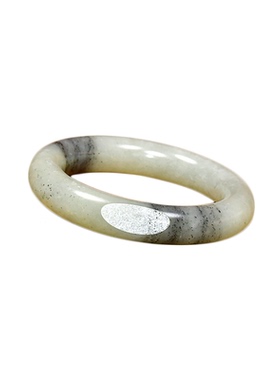 和田玉水墨青花籽料手镯肥圆条