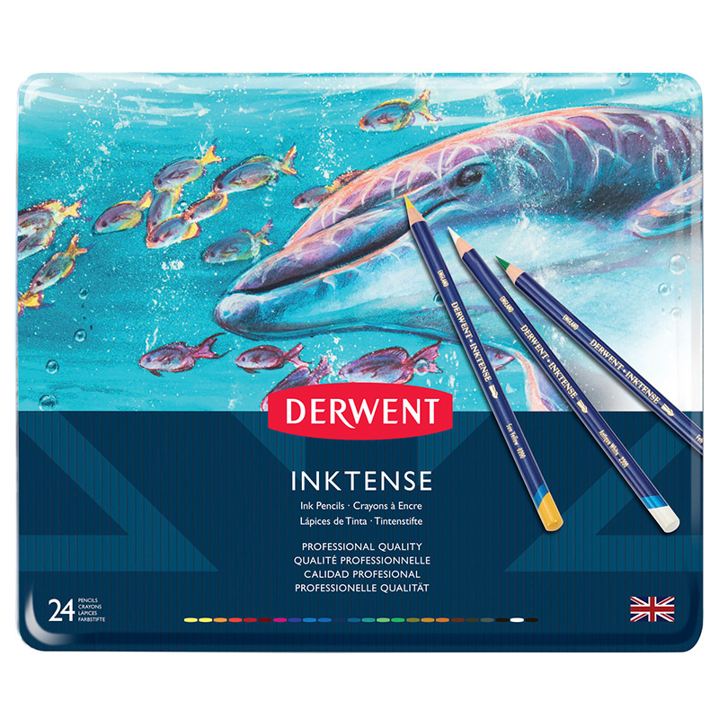 英國【DERWENT得韻旗艦店】Inktense水墨彩鉛水溶彩色鉛筆秘密花園涂填色筆12/24/36/72色鐵盒裝48/72木盒裝