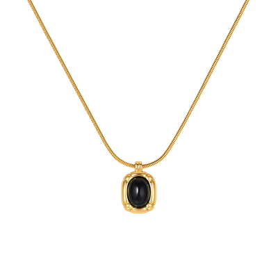 明星同款onchic浮金黑玛瑙项链