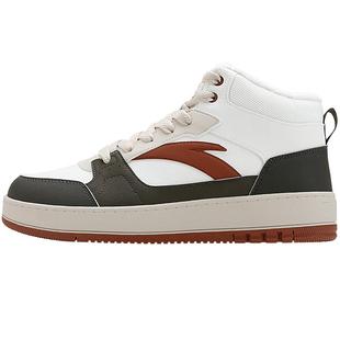 安踏加绒板鞋男鞋2025冬季加厚保暖棉鞋潮流高帮防滑休闲运动鞋子