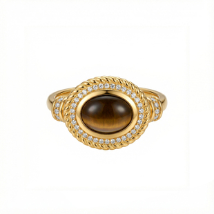 《星河简书》原创设计纯银虎眼石戒指高级感法式复古美拉德轻奢女