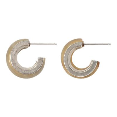 OLIO E ACETO x OUDE WAAG 纯银白牛角小耳环 设计师银饰 默叙