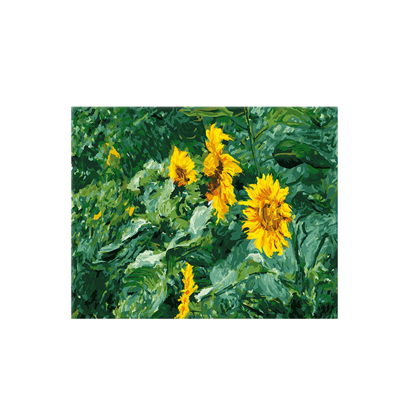 数字油画DIY填色画手工涂色画画填充油彩画客厅装饰画 花园向日葵