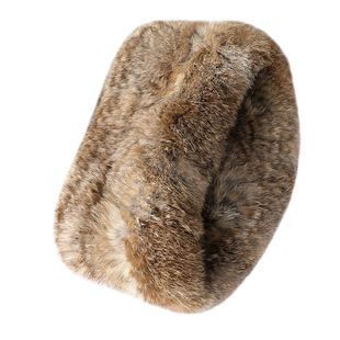 冬日好物毛绒发带空顶弹力真兔毛皮草儿童帽子围巾围脖宽帽