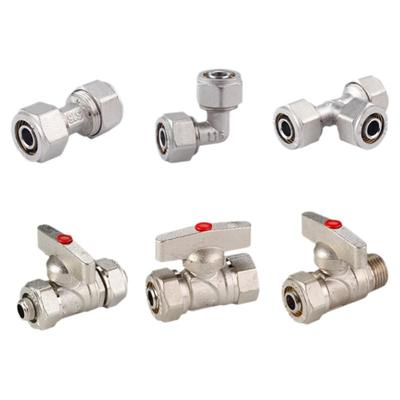 天一金牛全铜铝塑管弯头三通接头