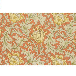 日本进口英国名画联名系列莫里斯四色银莲20支纯棉面料柔软亲肤布