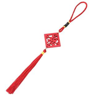 新年木牌盆栽流苏挂件新款马年春节节布置挂盆栽绿植福字流苏装饰