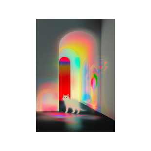 孟菲斯包豪斯客厅彩色装饰画小众艺术玄关名画壁画治愈多巴胺挂画